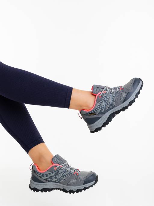 Pantofi sport dama gri material textil 1