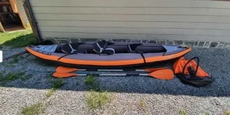 Caiac-canoe ITIWIT gonflabil 2/3 locuri Padelă 2 segmente Pompa 1
