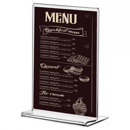 Display plastic pentru prezentare forma T, A4, transparent