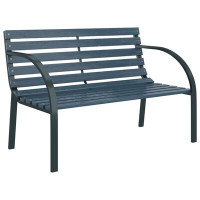 Bancă de grădină, gri, 120 cm, lemn 1