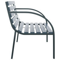 Bancă de grădină, gri, 120 cm, lemn 3