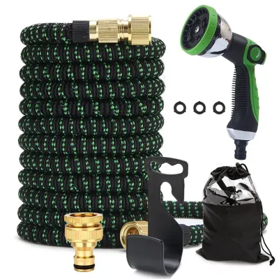Furtun extensibil de gradina expansiune 15 m, Culoare Verde