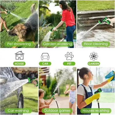 Furtun extensibil de gradina expansiune 15 m, Culoare Verde 2