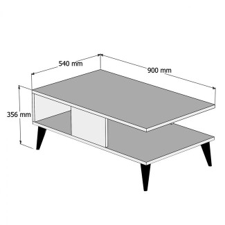Masuta living Edward, nuanta nuc alb, 90x46x35.5 cm 1
