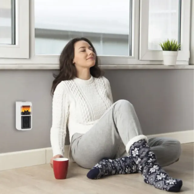Radiator ceramic portabil cu efect de flacara, putere 400 W 3