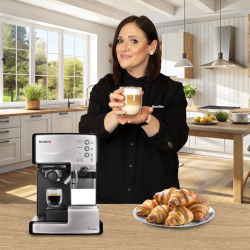Espressor Manual cu Lapte Prima Latte Argintiu Breville 1