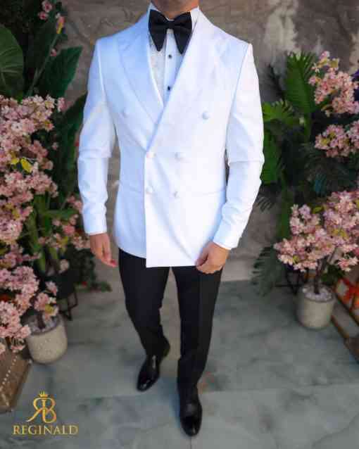 Costum Ceremonie Double Breasted Slim Fit  Sacou si Pantaloni 1